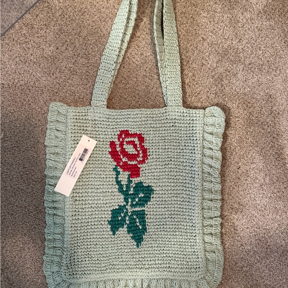 Loeffler Randall Justine Ruffle Raffia Tote - Picture 1 of 4